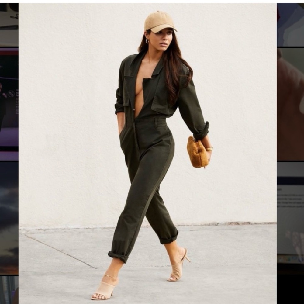Good American Olive Jumpsuit